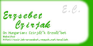 erzsebet czirjak business card